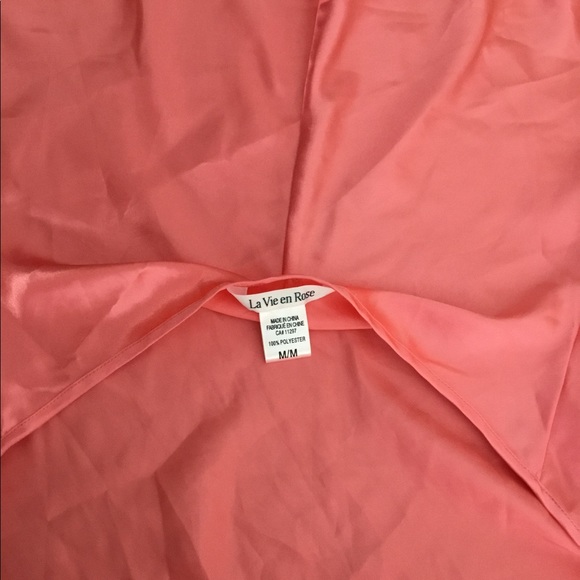 La Vie En Rose Pink / Pink Salmon Backless Halter Silky Satin Sleeping Tank Top - Picture 6 of 6